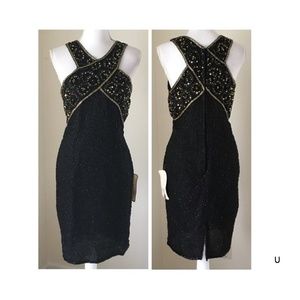 NWT Vintage Stenay 8 Silk Bead Sequins Dress Party